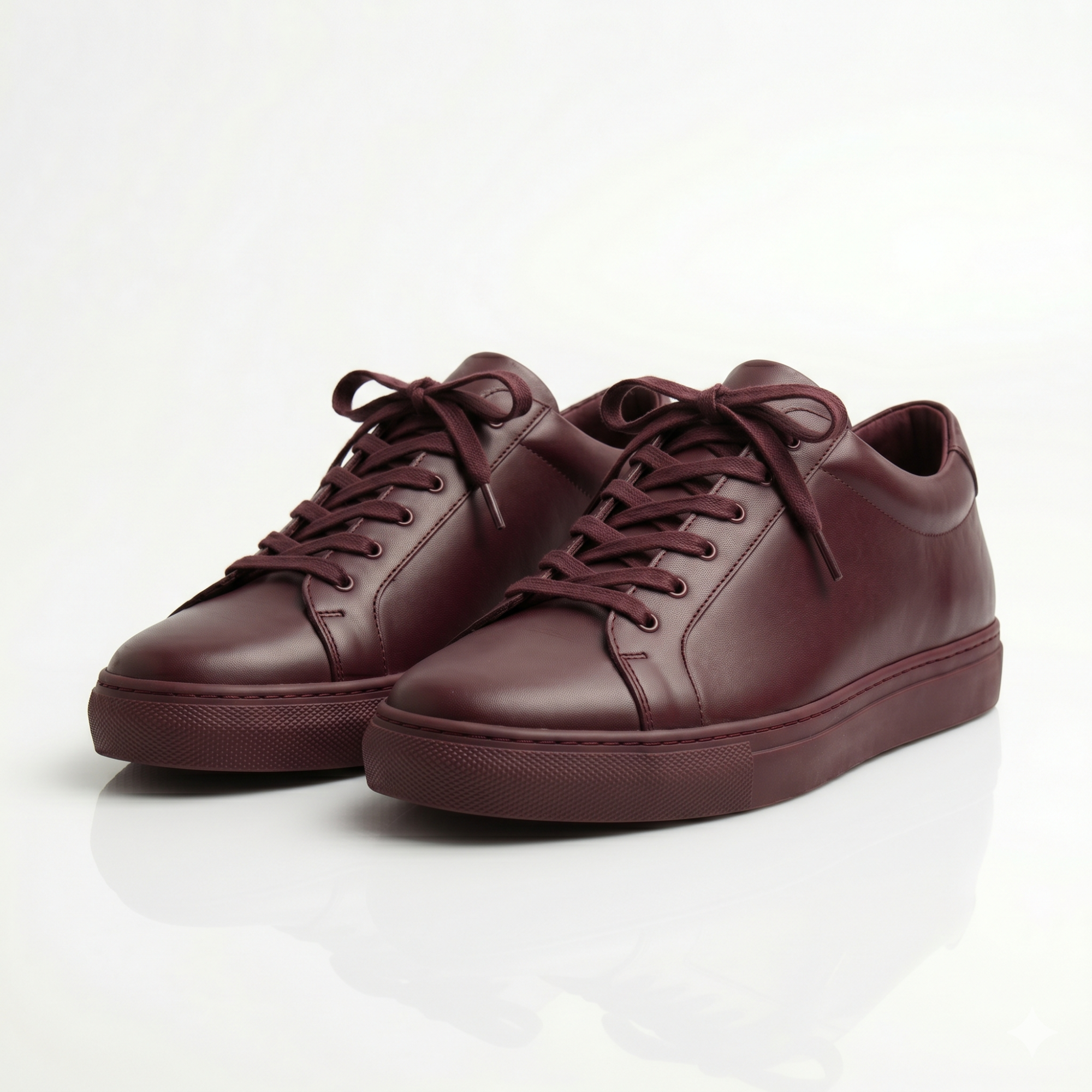 Burgundy Ellis Leather Sneakers