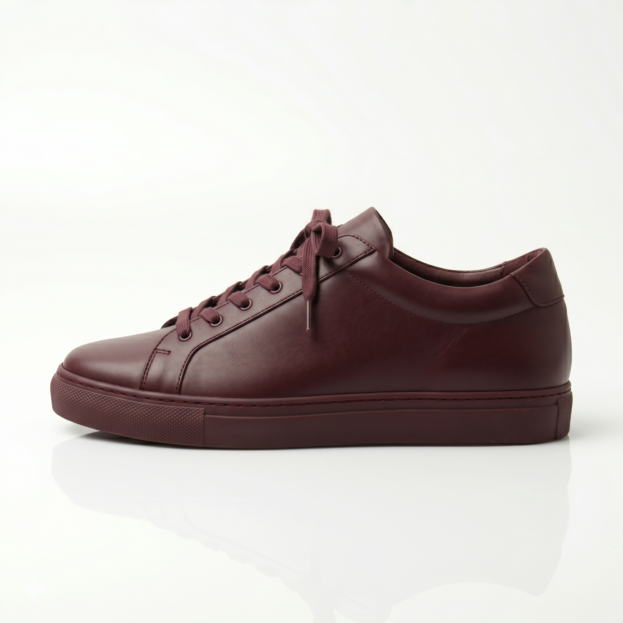 Burgundy Ellis Leather Sneakers